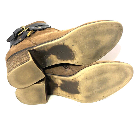 Franco Sarto Linden 2 Womens 11 Ankle Boot Brown Leather Bootie Strap Buckle - Picture 11 of 13